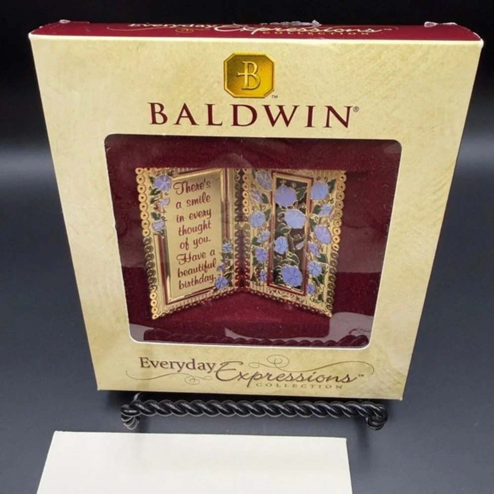 Baldwin‎ Everyday Expressions Birthday Ornament 24K Gold Plated Brass New